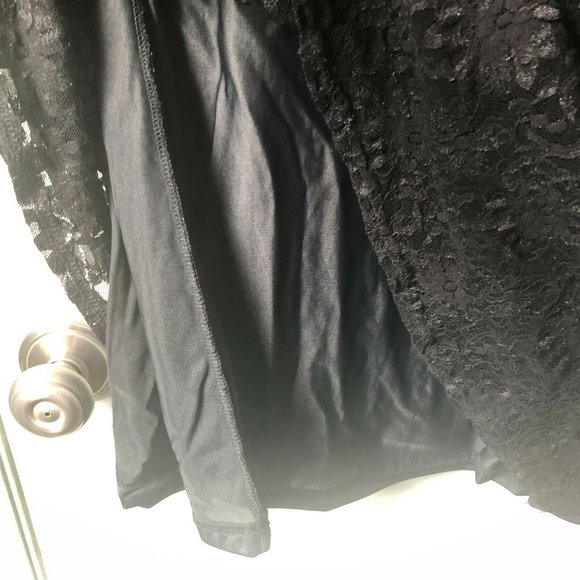 Vintage Black Lace Mini Dress Tunic Impressions of California Long Sleeve - Picture 6 of 7